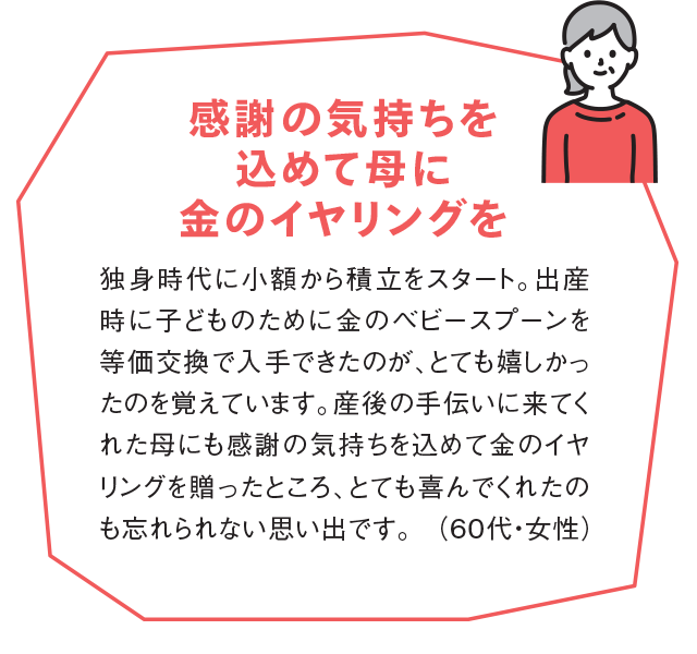 感謝の気持ちを込めて母に金のイヤリングを
